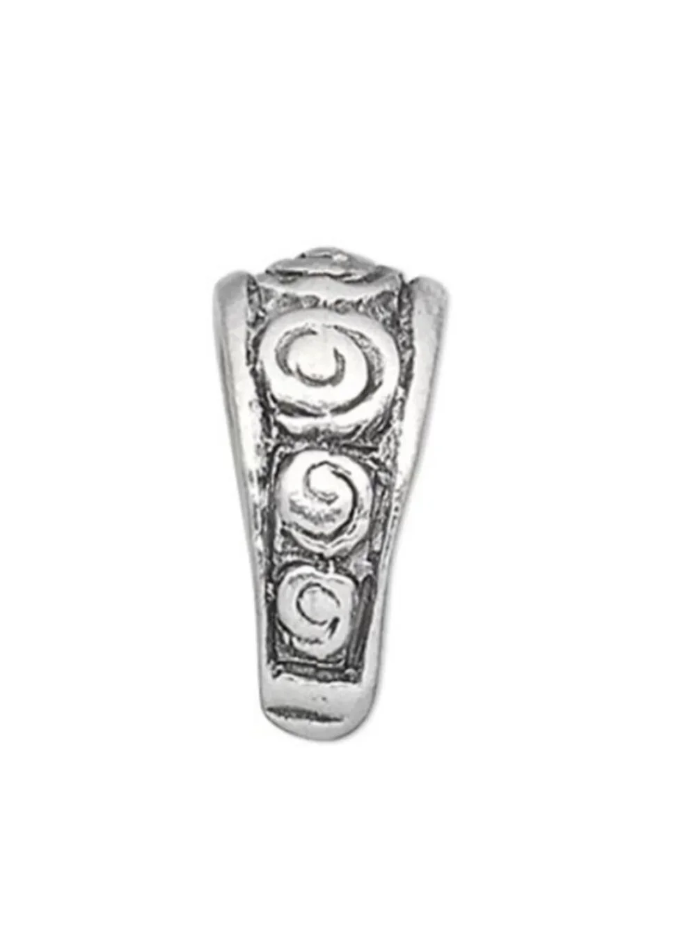 Art Deco Antique Silver Plated Fancy Scroll Ice Pick Pinch Pendant Bail 11x9mm